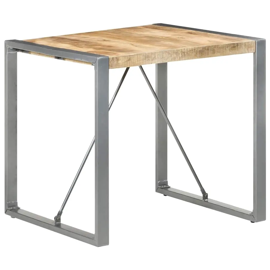 Dining Table 80x80x75 cm Rough Mango Wood Industrial Style Kitchen Room Furniture