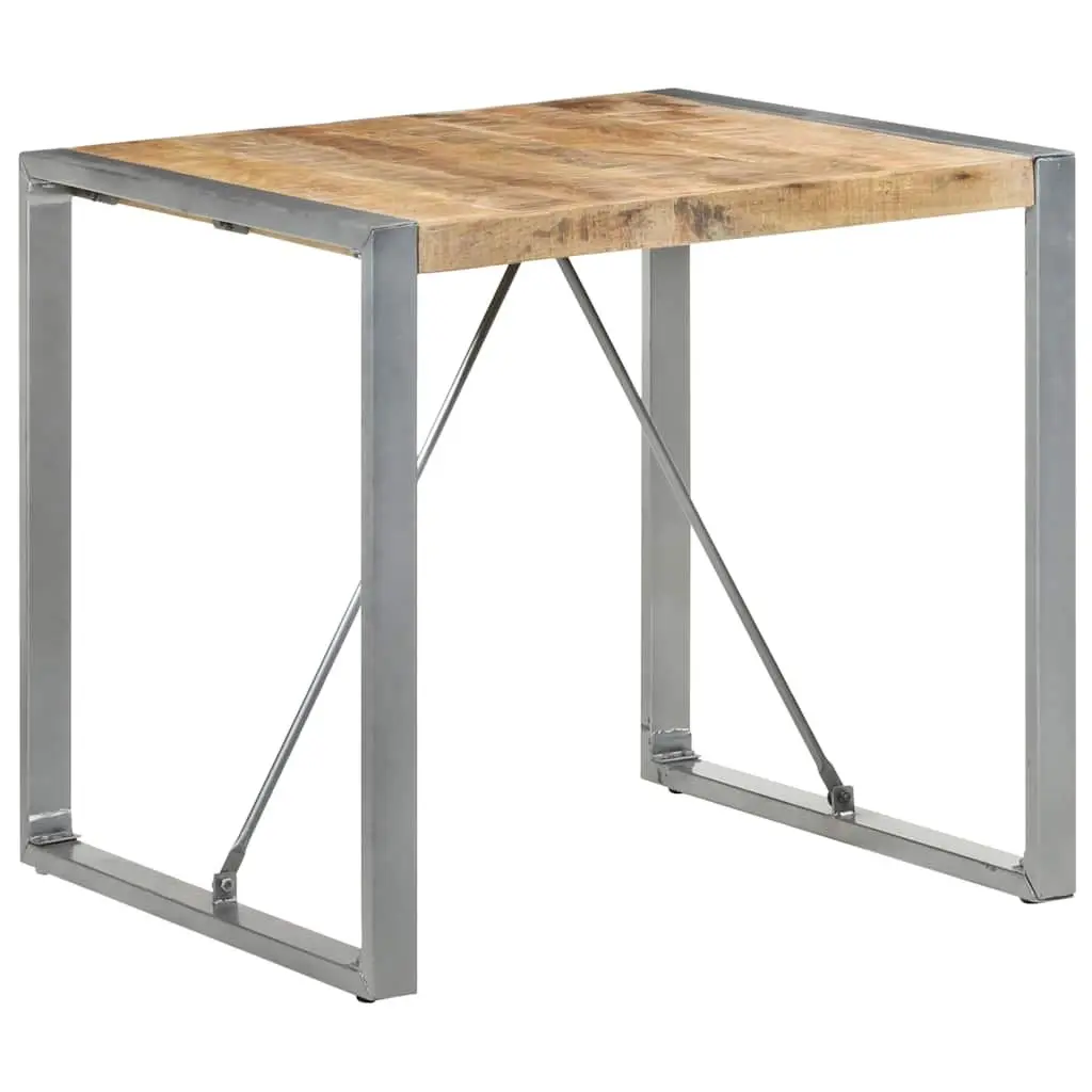 Dining Table 80x80x75 cm Rough Mango Wood Industrial Style Kitchen Room Furniture