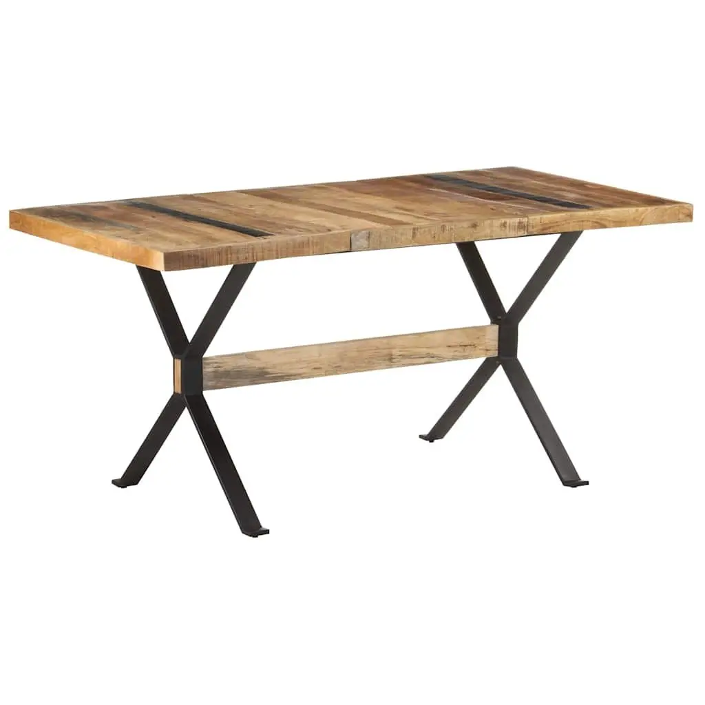 Dining Table 160x80 cm Industrial Style Wooden with Powder-Coated Steel Legs