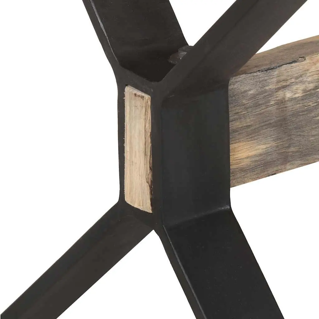 Dining Table 160x80 cm Industrial Style Wooden with Powder-Coated Steel Legs