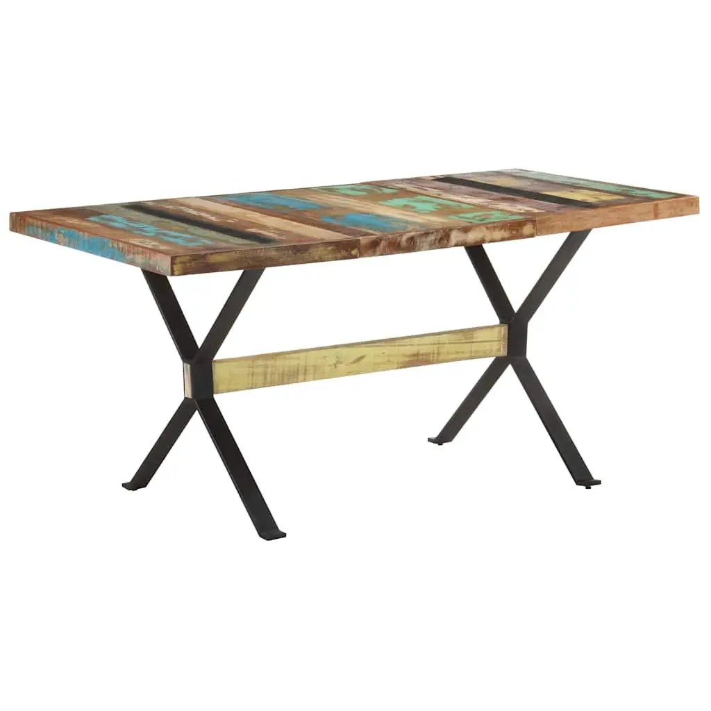 Dining Table 160x80x76 cm Solid Reclaimed Wood Industrial Style Kitchen Furniture