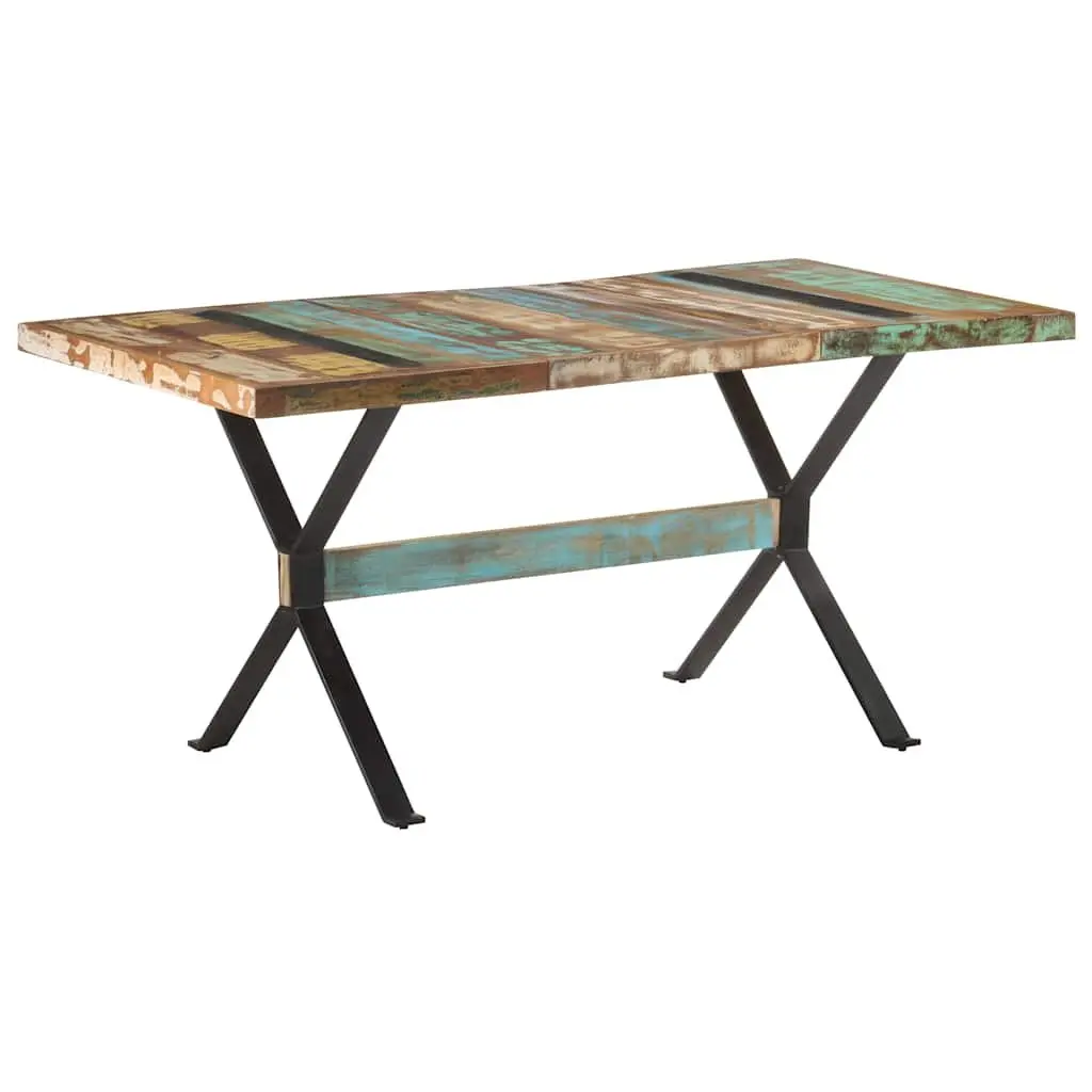 Dining Table 160x80x76 cm Solid Reclaimed Wood Industrial Style Kitchen Furniture