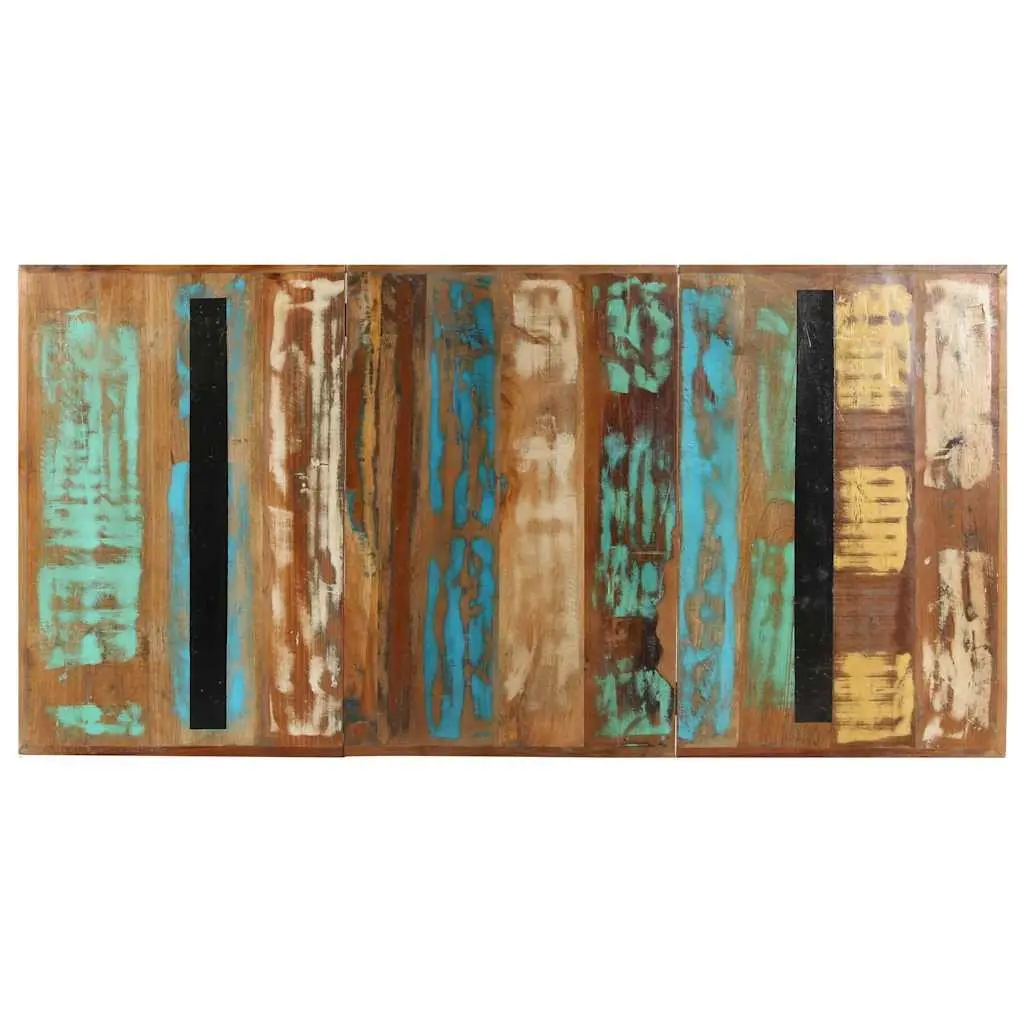 Dining Table 160x80x76 cm Solid Reclaimed Wood Industrial Style Kitchen Furniture