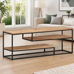 Brown Solid Wood TV Cabinet for a Stylish Living Space