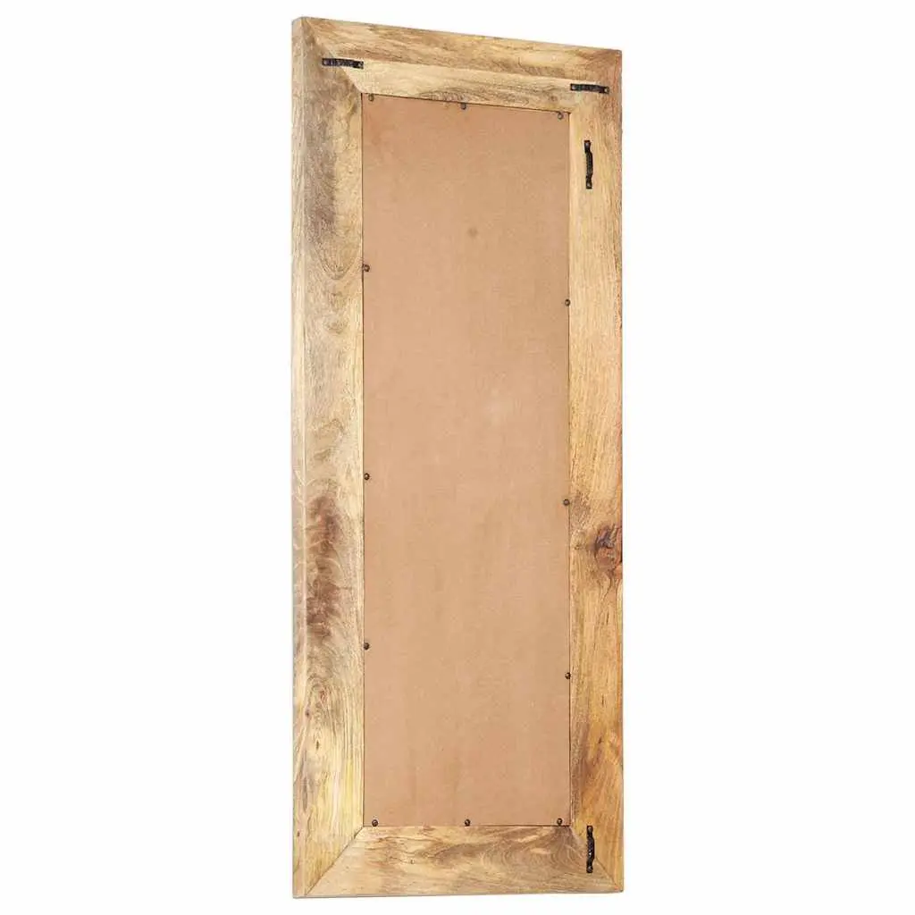 Hand-Carved Wooden Mirror 110x50cm Brown Solid Wood Unique Pattern