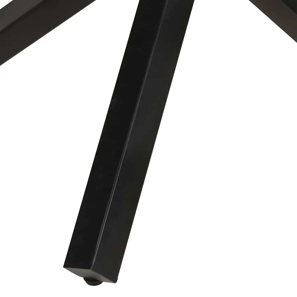 Round Dining Table 100cm Mango Wood Powder Coated Steel Legs Brown