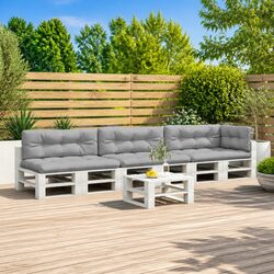 Elevate Your Space with 7 Grey Polyester Pallet Cushions