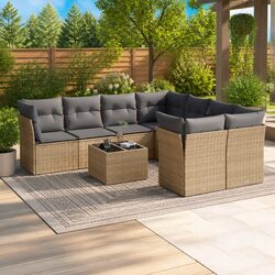 Comfortable 9 Piece Garden Sofa Set for Outdoor Relaxation