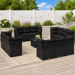 Outdoor Lounge Set 13 Pieces in Elegant Black