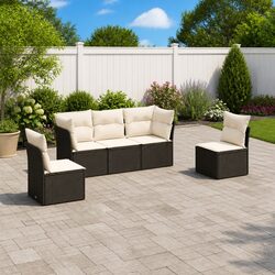 Enhance Your Patio with This 5 Piece Garden Sofa Set