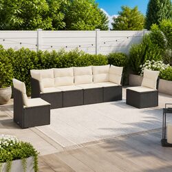 Transform Your Patio with a 6-Piece Black Rattan Sofa Set