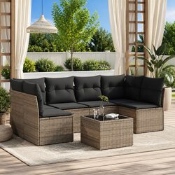 7 Piece Grey Garden Sofa Set for Outdoor Relaxation