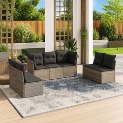 Outdoor 7 Piece Sofa Set in Grey for Stylish Comfort