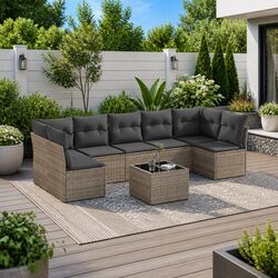 8 Piece Grey Outdoor Sofa Set for Relaxing Spaces