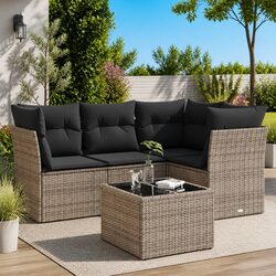 Grey Outdoor Furniture Set: 5 Piece Garden Sofa Set