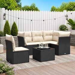 6-Piece Modular Outdoor Furniture Set with Cushions