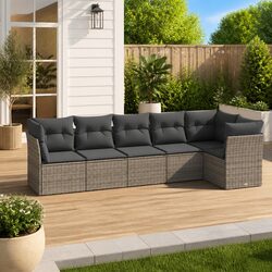 Modular Grey Poly Rattan Garden Sofa Set for Your Patio