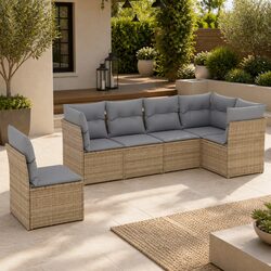 Enhance Your Outdoor Space with 6-Piece Garden Sofa Set