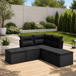 Enhance Your Patio with a Comfortable Black Rattan Sofa Set