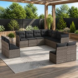 Grey Modular Sofa Set for Outdoor Relaxation