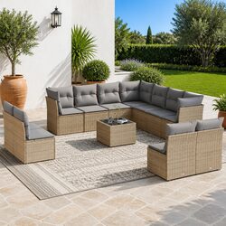 Enhance Your Patio with Our 12 Piece Sofa Set in Beige