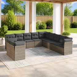 Stylish Grey 11 Piece Modular Garden Sofa for Outdoor Relaxation