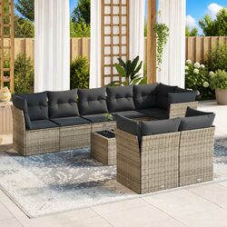 Enhance Your Outdoor Space with 9 Piece Grey Sofa Set