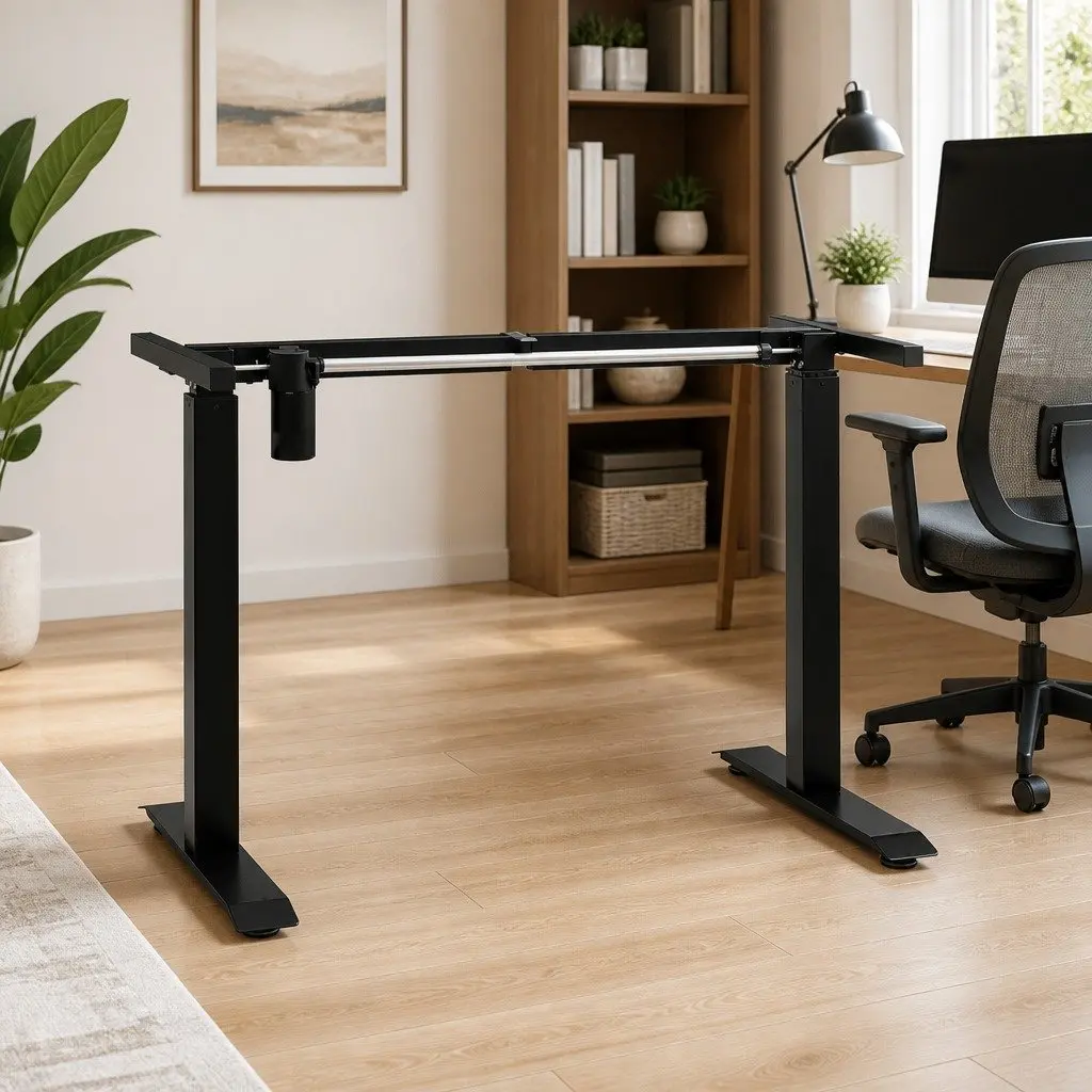 Electric Motorised Standing Desk Frame Height Adjustable Black Workstation