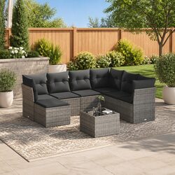 Stylish Outdoor 8 Piece Patio Sofa Set in Grey