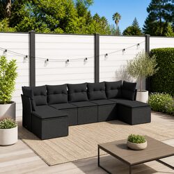Transform Your Patio with a 7-Piece Black Sofa Set