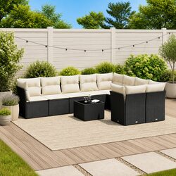 Outdoor 10-Piece Modular Sofa Set in Black for Your Patio
