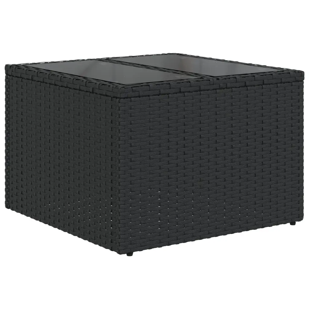 Garden Sofa Set 10 Piece Outdoor Furniture Black Poly Rattan Cushions Patio