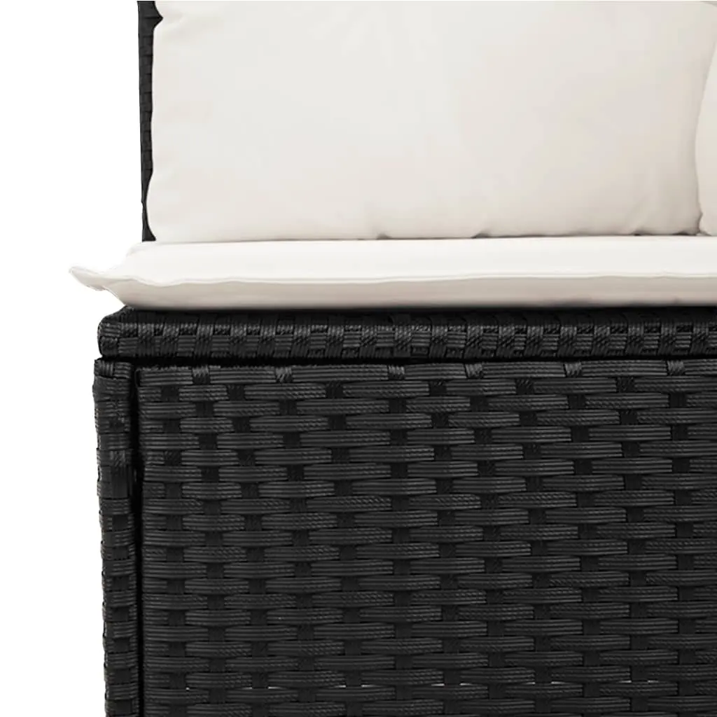 Garden Sofa Set 11 Piece Outdoor Furniture Black Poly Rattan Patio Seating