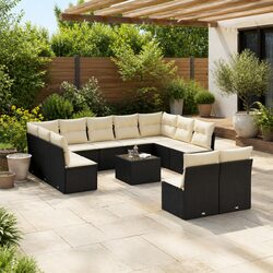 Inviting 12 Piece Outdoor Black Rattan Sofa Set