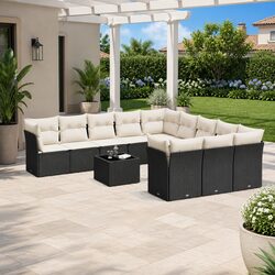 Stylish 12 Piece Outdoor Garden Sofa Set - Black