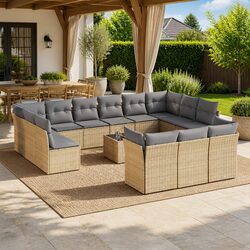 Enhance Your Outdoor Space with a 14 Piece Beige Sofa Set