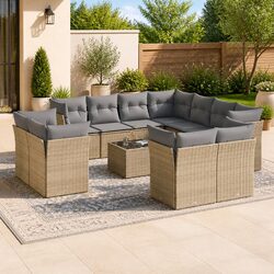 Stylish 12 Piece Modular Garden Sofa Set in Beige