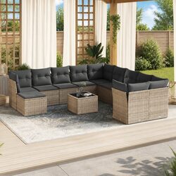 Outdoor 12-Piece Grey Sofa Set for Relaxing Spaces