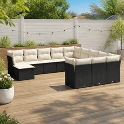 Modular Outdoor Sofa Set - 12 Pieces in Black