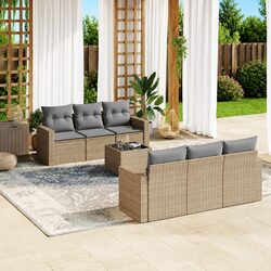 Transform Your Patio with a 7 Piece Beige Sofa Set