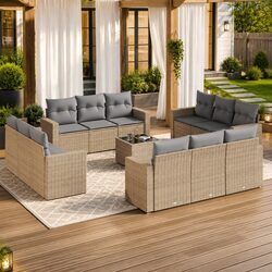 Comfortable 13-Piece Modular Sofa Set for Outdoor Spaces