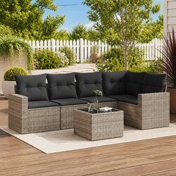 Stylish 6 Piece Grey Garden Sofa Set for Outdoor Living