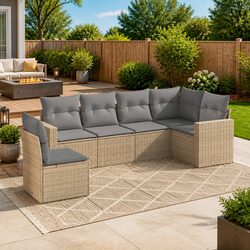 Transform Your Outdoor Space with a 6 Piece Modular Garden Sofa Set
