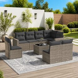Transform Your Patio with This 9 Piece Outdoor Sofa Set