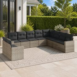 Transform Your Patio with a 10-Piece Grey Rattan Sofa Set