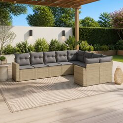 Enhance Your Outdoor Space with a Beige 9 Piece Sofa Set