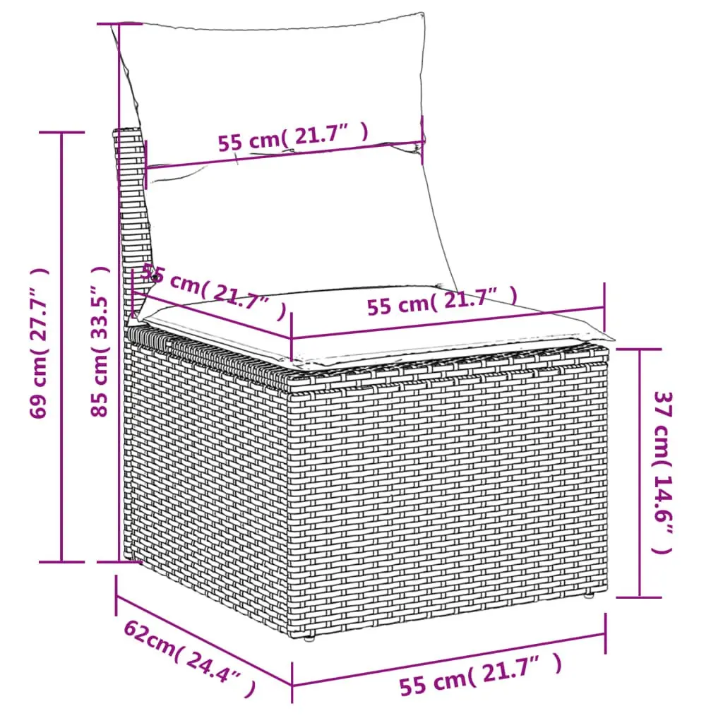 Garden Sofa Set 11 Piece Outdoor Furniture Patio Seating Grey Poly Rattan
