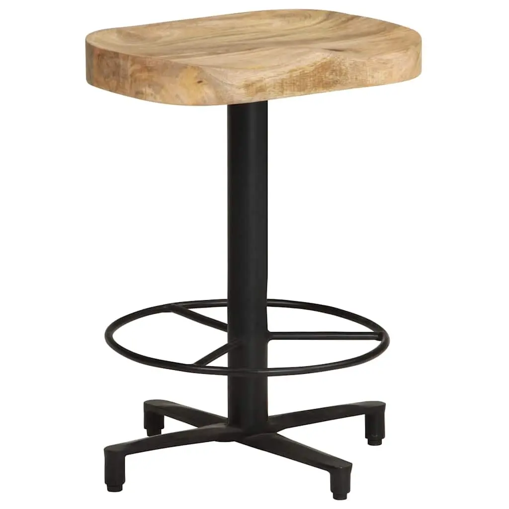 Bar Stools 52 cm Solid Mango Wood Brown Kitchen Counter Seating Footrest 2 Piece