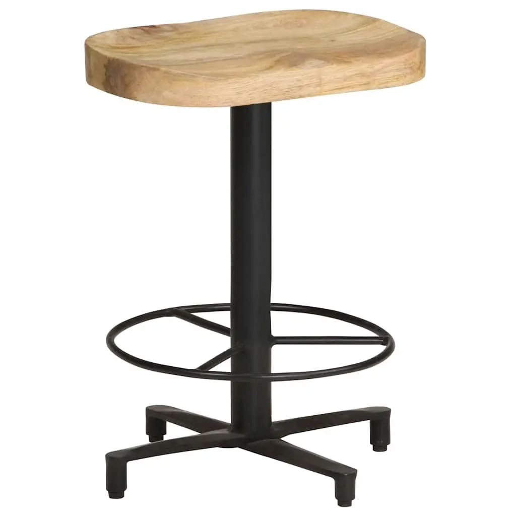 Bar Stools 52 cm Solid Mango Wood Brown Kitchen Counter Seating Footrest 2 Piece
