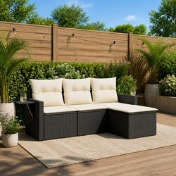 4 Piece Modular Garden Sofa Set for Relaxing Outdoors